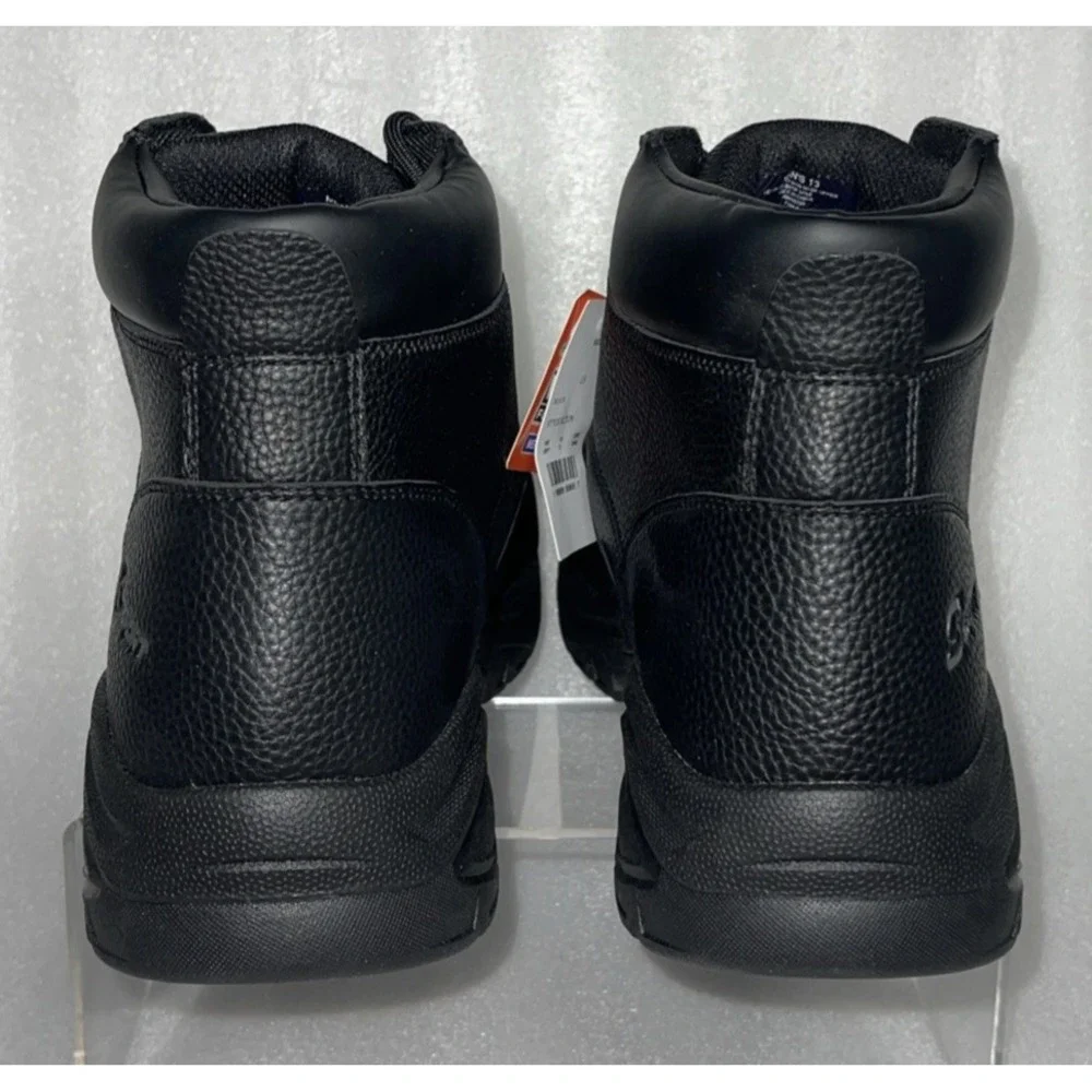 S‎ Sport By Skechers Elton Black Steel Toe Leather Work Boots Men's Size 13 NEW